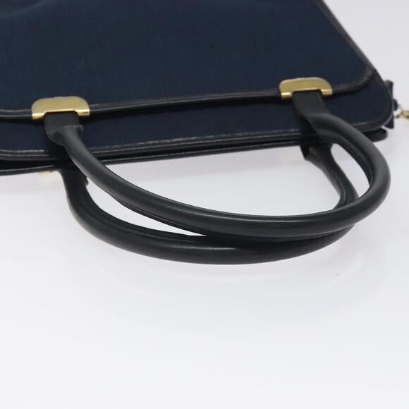 DIOR Trotter Canvas Hand Bag Navy Gold - Picture 7 of 12